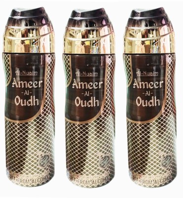 Al Nuaim Ameer-Al-Oudh Long Lasting Perfumed Spray Free From Alcohol Pack of-3 Perfume Body Spray  -  For Men & Women(200 ml, Pack of 3)