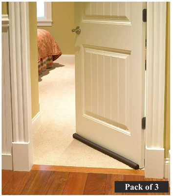 XDLB Seal Cover Twin Draft Blocker Guard with Dust, Cooling Air, Control Environment Easy to Install Magic Door Sealer Door Mounted Door Stopper(Brown)