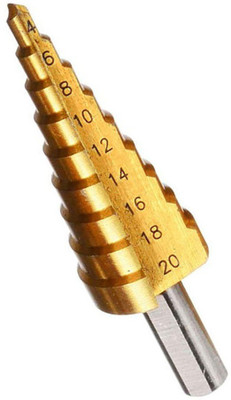 Inditrust Shape Metal HSS Step Drill 4 - 20mm Titanium Coated Triangle Shank Cutter Tool A Single