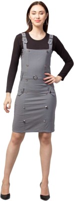 Rnfashion Women Grey Dungaree