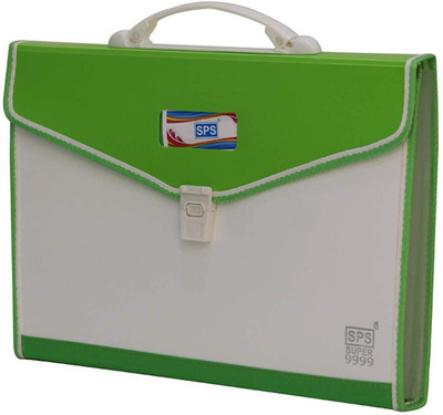 SHB PLASTIC Presents Plastic File 13Folder Expanding Bag PP Button-Fly File Folders 999 with 13 Pockets (99 Green)(Set Of 1, Green)