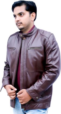 S K Leather Full Sleeve Solid Men Jacket