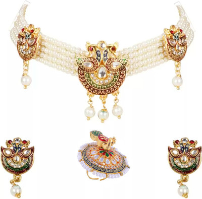 Bhagya Lakshmi Alloy Gold-plated Multicolor Jewellery Set(Pack of 1)