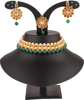 Padmavati Bangles Alloy Green Jewellery Set(Pack of 1)