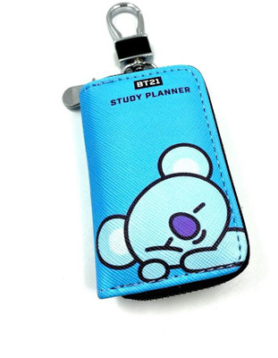 DSR BT21 Cooky Pouch Key Case Pouch Wallet Keychain Key Holder-(Blue) Key Chain