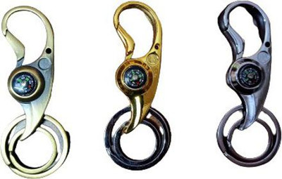 365 Degree Combo of 3 Metal Keychain with Air direction feature for Bikes and Cars Key Chain