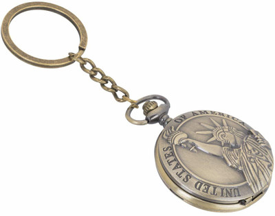 gtrp USA America Theme Designer Pocket Watch Vintage Clock Metallic Keychain/Key Chain/Keyring/Key Ring Key Chain