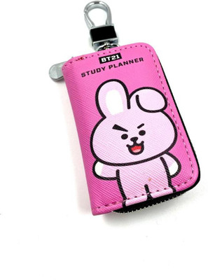 DSR BT21 Cooky Pouch Key Case Pouch Wallet Keychain Key Holder-(Pink) Key Chain