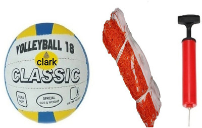 clark CLK88 classic volleyball with orange net Volleyball Kit
