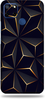 LAMHA Realme C12 Mobile Skin(Ultra Super Black Abstract Shape With High Matte Finish.,.)