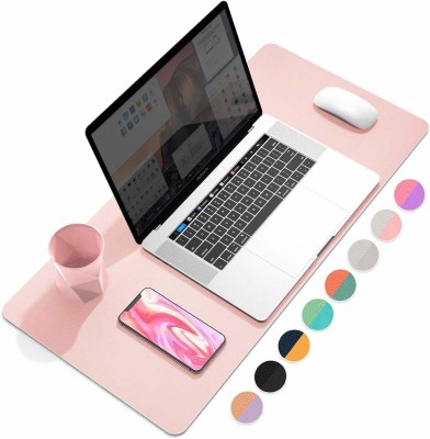 Vrundavan Care Laptop Pad Desk Pad, PU Leather Office Desk Mat, Ultra Thin, (80*40cm) Mousepad(Pink)