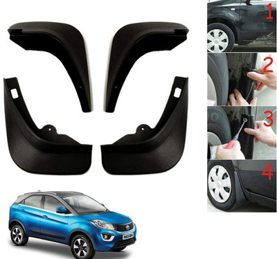 AuTO ADDiCT Front Mud Guard, Rear Mud Guard For Tata Nexon NA(Black)