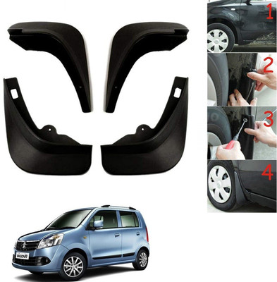 AuTO ADDiCT Front Mud Guard, Rear Mud Guard For Maruti Wagon R LXI Optional NA(Black)