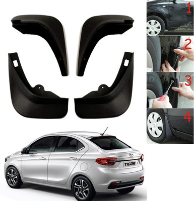 AuTO ADDiCT Front Mud Guard, Rear Mud Guard For Tata Tigor NA(Black)