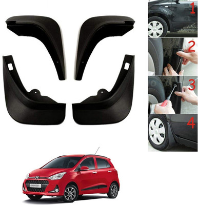 AuTO ADDiCT Front Mud Guard, Rear Mud Guard For Hyundai Grand i10 NA(Black)