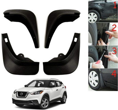 AuTO ADDiCT Front Mud Guard, Rear Mud Guard For Nissan Kicks NA(Black)