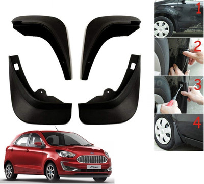 AuTO ADDiCT Front Mud Guard, Rear Mud Guard For Ford Figo NA(Black)