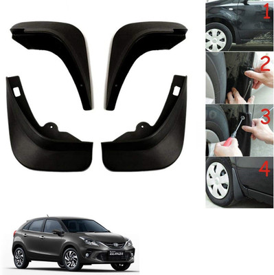 AuTO ADDiCT Front Mud Guard, Rear Mud Guard For Toyota Glanza G NA(Black)