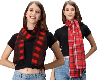 ANIXA Checkered Women Muffler(Pack of 2)