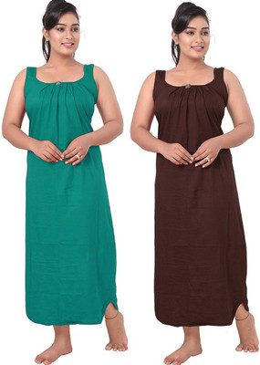 UNIQUE COLLECTONS Women Chemise(Dark Green, Brown)