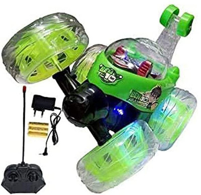 Kid Kraze Ben 10 Rechargeable Stunt Car Big Size 360 Degree Rotating Remote Control_B-46(Multicolor)
