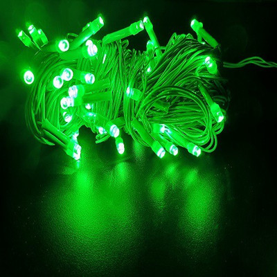 diwalilights 75 LEDs 20.04 m Green Steady String Rice Lights(Pack of 2)
