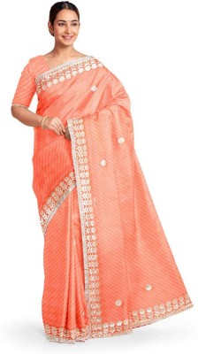 PRIYASAREEJPR Embellished Bollywood Georgette Saree(Orange)