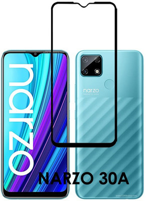 ASMANTIC Edge To Edge Tempered Glass for Realme Narzo 30A(Pack of 1)