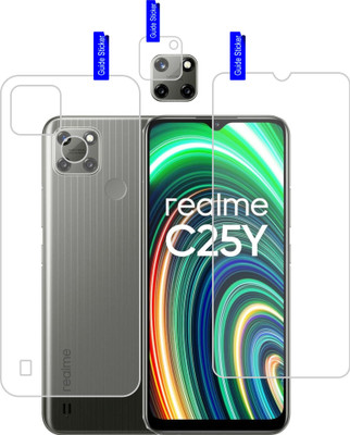 DESIBUZZ Front and Back Screen Guard for Realme C25Y, realme C25_Y(Pack of 3)