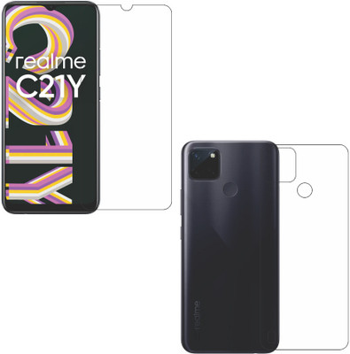 wooden craft Front and Back Screen Guard for Realme C21Y {Flexible}, RMX3261, C21Y(Pack of 2)