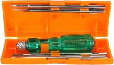 Luxuro TAPARIA 812 Screw Driver Set with Neon Bulb, Green and Silver Combination Screwdriver Set(Pack of 1)