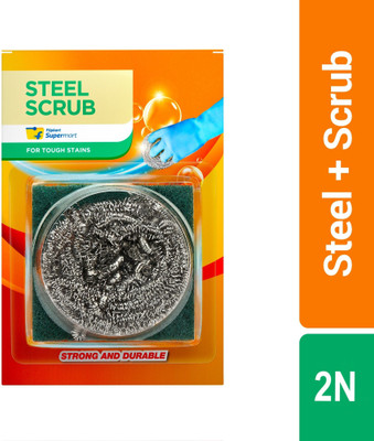 Flipkart Supermart Scrub Pad, Stainless Steel Scrub(Medium, Pack of 2)