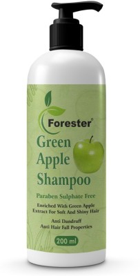 forester Green Apple Refreshing Shampoo - 200 ml - Dandruff, Hairfall and Frizz Control for All Hair Types - Paraben and Cruelty Free(200 ml)