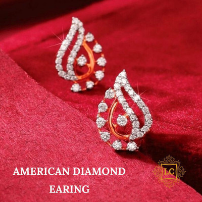 Cubic Zirconia Brass, Copper Stud Earring