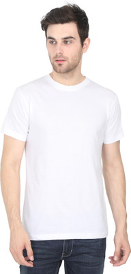 TURTEE Solid Men Round Neck White T-Shirt