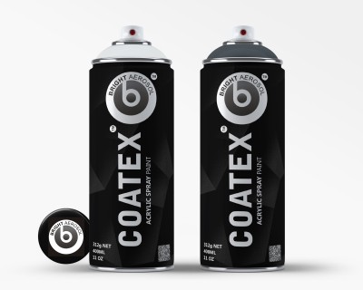 COATEX Clear Glossy & Dark Grey Spray Paint 800 ml(Pack of 2)