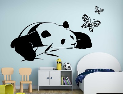 WALLSTICK 45 cm Cute Panda Decotaive wallsticker Self Adhesive Sticker(Pack of 1)