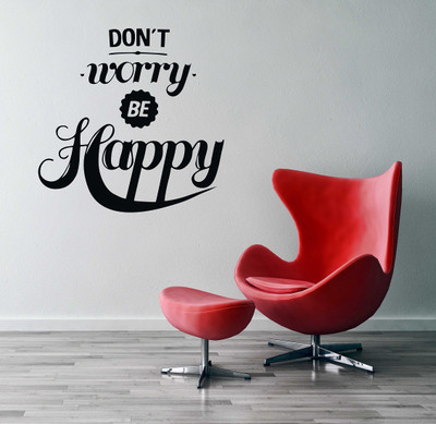 LANSTICK 71.12 cm DONT WORRY BE HAPPY QUOTE STICKER Self Adhesive Sticker(Pack of 1)