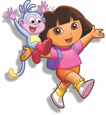 Jump up 45 cm Dora Multicolor wall sticker Self Adhesive Sticker(Pack of 1)