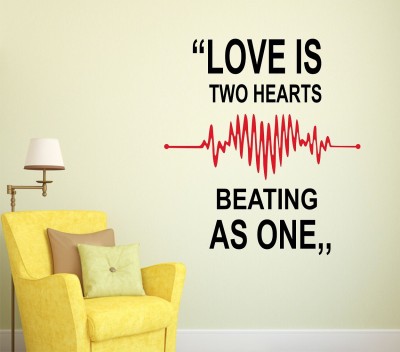 WALLSTICK 45 cm Beautiful Love Quote wallsticker Self Adhesive Sticker(Pack of 1)