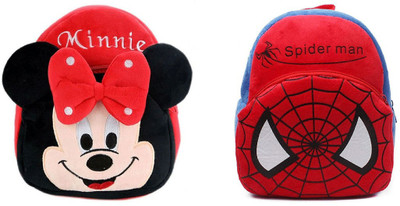 7Eleven Enterprise BM-combo of 2 red mickey, red spiderman_1429 12 L Backpack(Multicolor)