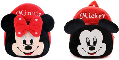 AMANVANI BM-combo of 2 red mickey, red minnie_1499 12 L Backpack(Red)