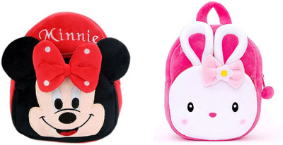 Bluemoon BM-combo of 2 red minnie, pink konggi rabbit_705 12 L Backpack(Multicolor)