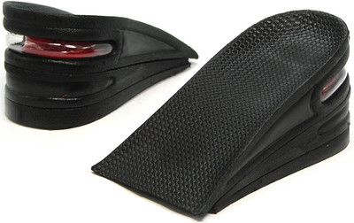 AlexVyan 1 Pair Unisex 3 Layers Height Increasing Shoes,Insoles - 6 Cm (Black) Insole(Black)