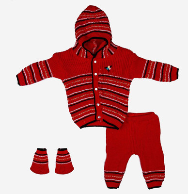 ANIXA Baby Boys & Baby Girls Casual Sweater Sweater(MAROON)