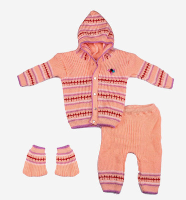 Fit N Fame Baby Boys & Baby Girls Casual Sweater Sweater(PEACH)