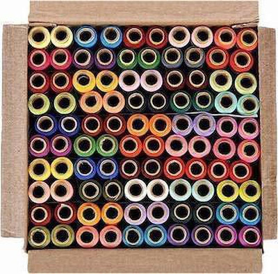 EraCraft 100 Thread Spools (25 Shades, Each 4 In No.) Multicolor Thread(150 m Pack of100)