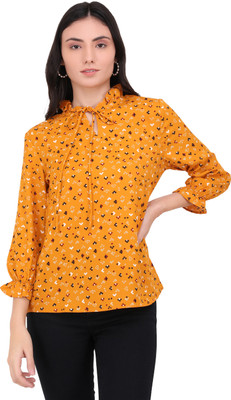 Lavozia Casual Printed Women Yellow Top
