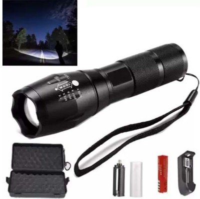 ssmall sun Popular Waterproof Small Bright 5 Mode Emergency Torch LED Super Flashlight Torch(Black, 15 cm, Rechargeable)