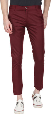 AD & AV Slim Fit Men Maroon Trousers